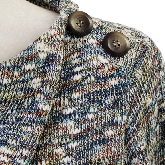 COPY - NWOT Sno Skins Asymmetrical Button Detail Space Dye Tunic Sweater - Picture 9 of 11